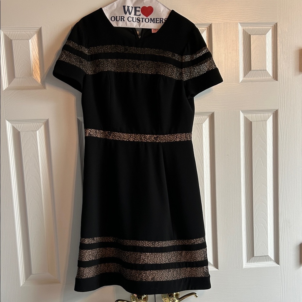 BCBGMaxAzria Black Dress with nude Stripes